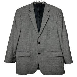 Tasso Elba Sports Coat Macys Size 42S Wool Tweed Houndstooth 2 Button Blazer